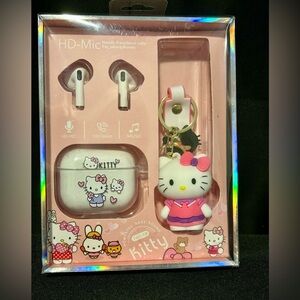 Hello Kitty Pink and White Wireless Earbuds Set